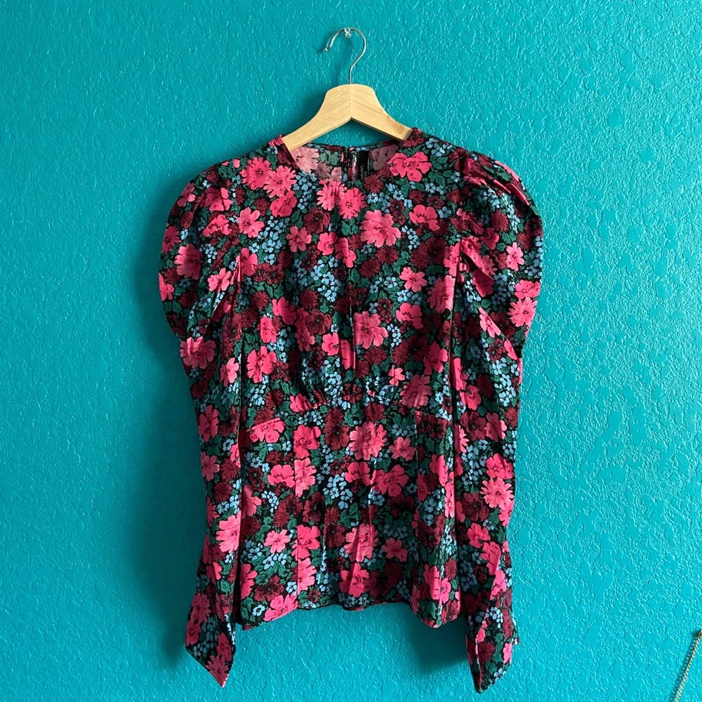 ❤️ Nobody’s Child Pink Retro Floral Miriam Top ❤️